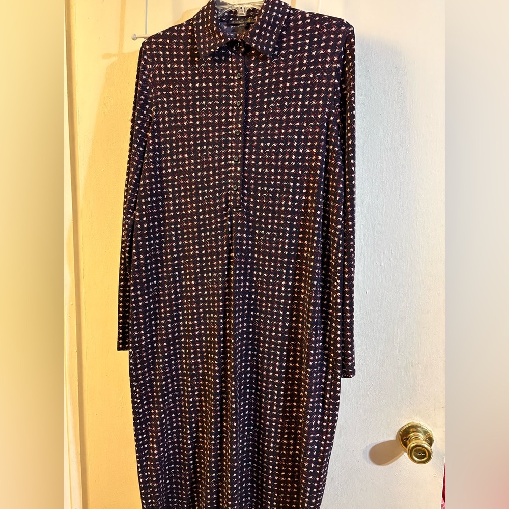 Brooks Brothers Red and Blue Geometric Shirt dress